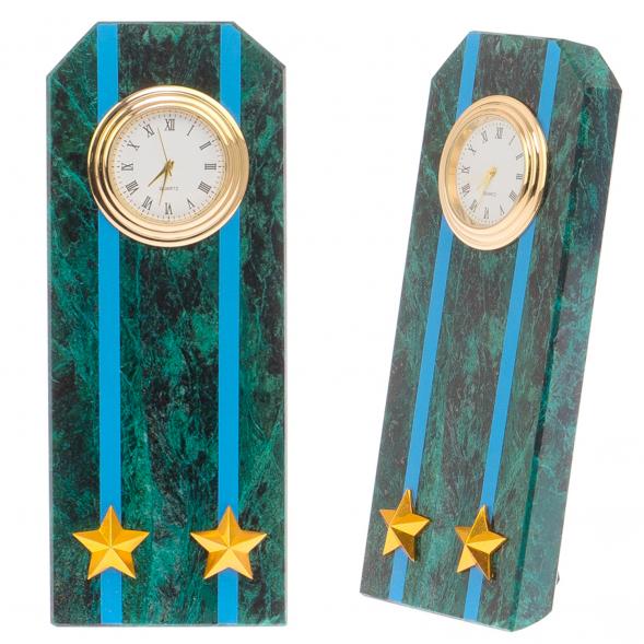 Часы &amp;quot;Погон подполковник ВВС, ВКС, ВДВ&amp;quot; камень змеевик 125713