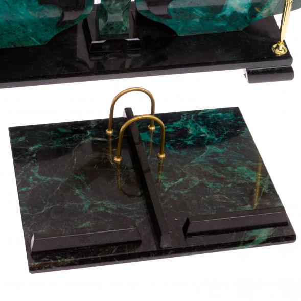 Настольный набор &amp;quot;Орел&amp;quot; змеевик с лотком А4 и бюваром 125946