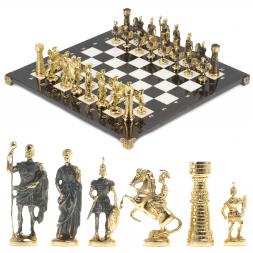 Настольные шахматы &amp;quot;Римские&amp;quot; бронза мрамор  40х40 см