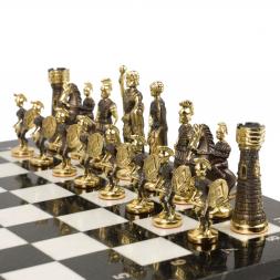 Настольные шахматы &amp;quot;Римские&amp;quot; бронза мрамор  40х40 см