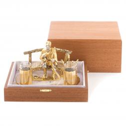 Набор из двух стопок "Отдых на мостике" камень агат Златоуст