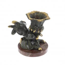 Статуэтка с подсвечником "Коза" бронза лемезит