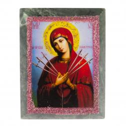 Икона настольная &amp;quot;Семистрельная&amp;quot; камень змеевик 9х7,2х3 см