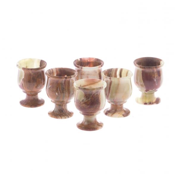 Набор рюмок на ножке &amp;quot;Тюльпан&amp;quot; 50 мл камень оникс 6 шт 5,2х7 см в коробке (2х3) 121902