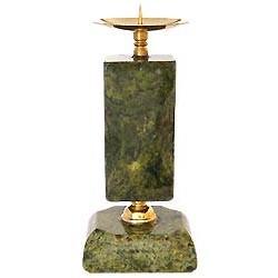 Подсвечник фигурный из светло-зеленого змеевика 113358