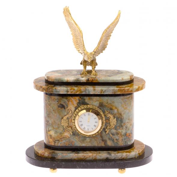 Часы &amp;quot;Орел&amp;quot; из офиокальцита и бронзы 125053