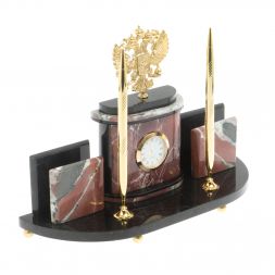 Письменный набор с визитницами "Герб РФ" креноид