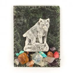 Магнит &amp;quot;Рысь&amp;quot; змеевик мрамолит