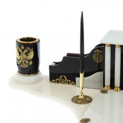 Набор из обсидиана и мрамора "Губернатор"