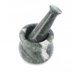 Каменная ступка с пестиком из змеевика