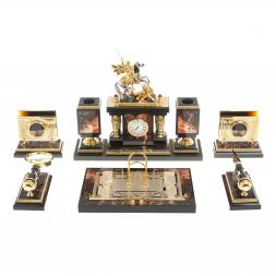 Настольный набор из камня яшма &amp;quot;Георгий Победоносец&amp;quot;