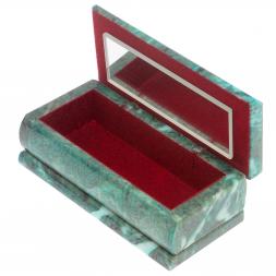 Шкатулка с иллюстрацией под малахит 14х7х5 см