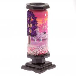 Ваза из камня "Зимний пейзаж" 8,5х8,5х21,5 см