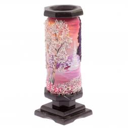 Ваза из камня "Зимний пейзаж" 8,5х8,5х21,5 см