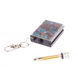 Брелок огниво &amp;quot;Вечная спичка&amp;quot; с накладкой из камня голубой аппатит