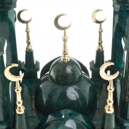 Часы "Мечеть" камень змеевик малая