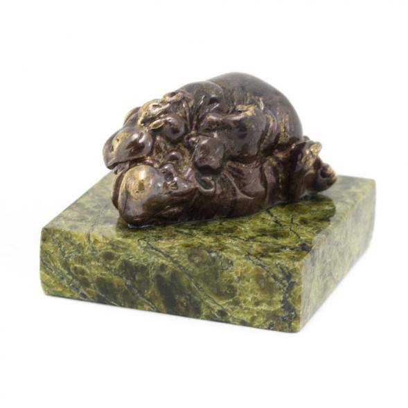 Статуэтка &amp;quot;Бегемоты камасутра&amp;quot; из бронзы и змеевика 116186