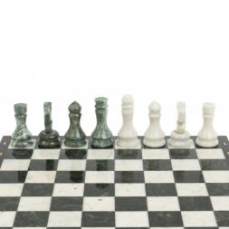 Каменные шахматы "Традиционные" доска 40х40 см мрамор шабовский змеевик