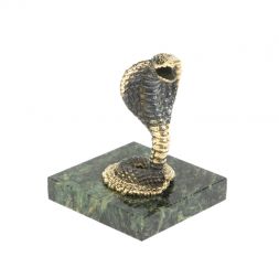 Статуэтка из бронзы &amp;quot;Кобра&amp;quot; на шабровском змеевике