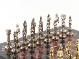 Шахматы &amp;quot;Ренессанс&amp;quot; доска 36х36 см лемезит змеевик фигуры цвет золото / серебро