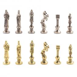Шахматы &amp;quot;Ренессанс&amp;quot; доска 36х36 см лемезит змеевик фигуры цвет золото / серебро