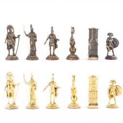 Шахматы подарочные "Спарта" из мрамора бронзы 40х40 см