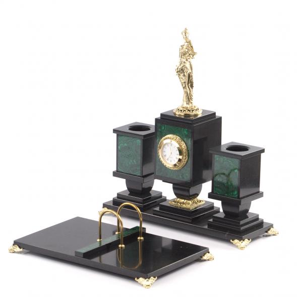 Письменный прибор из малахита &amp;quot;Фемида - богиня правосудия&amp;quot; 121637