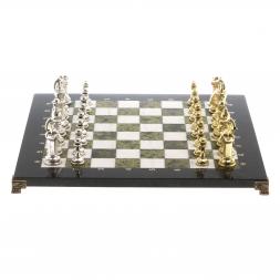 Шахматы турнирные &amp;quot;Стаунтон&amp;quot; доска 40х40 см мрамор змеевик