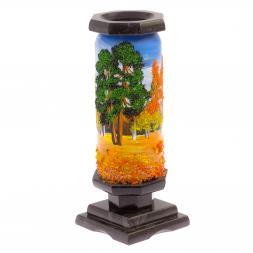 Ваза из камня "Осенний пейзаж" 8,5х8,5х21,5 см