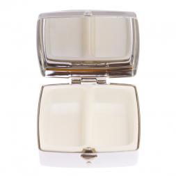 Таблетница на 2 отделения камень зеленый апатит цвет серебро