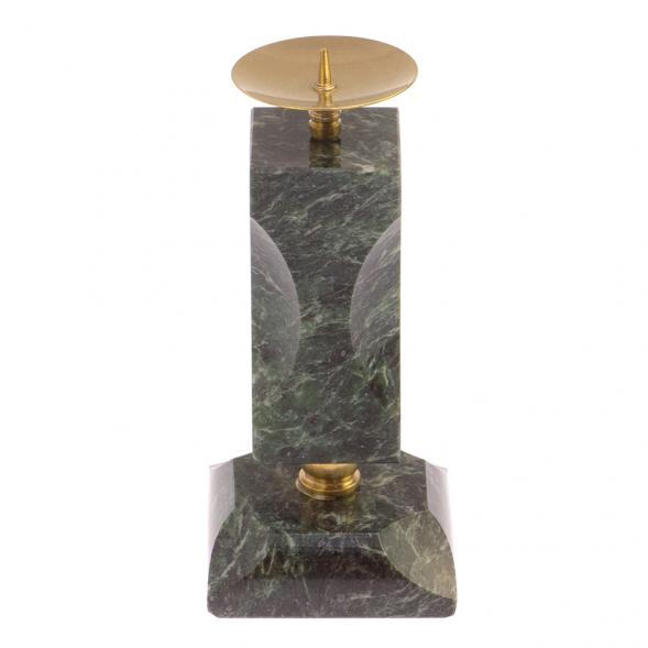 Подсвечник фигурный из темно-зеленого змеевика 126309