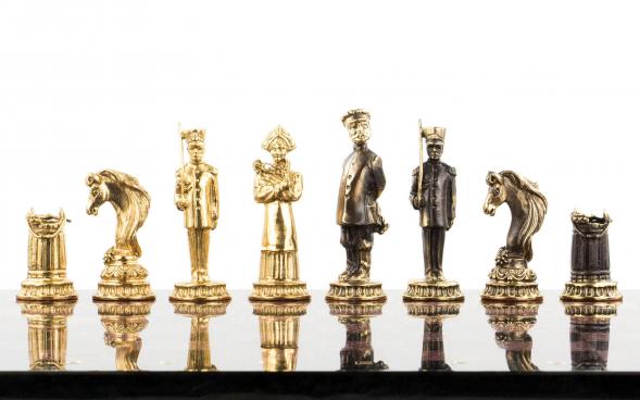 Шахматы подарочные &amp;quot;Деревенские&amp;quot; фигуры бронза, доска камень 40х40 см 120036