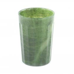 Гранёный стакан из камня нефрит 220 мл 7х7х10 см