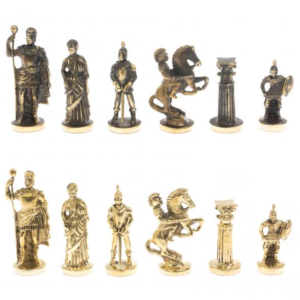 Шахматы &amp;quot;Римские&amp;quot; бронза 44х44 см из мрамора и змеевика 129659