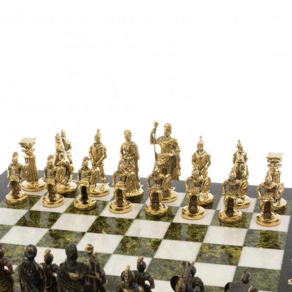 Шахматы &amp;quot;Римские&amp;quot; бронза 44х44 см из мрамора и змеевика 129659