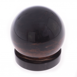 Шар из коричневого обсидиана 10 см на круглой подставке