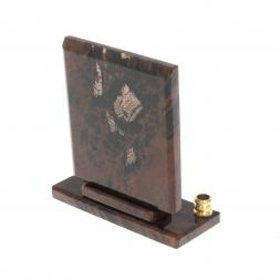 Икона настольная &amp;quot;Всецарица&amp;quot; из обсидиана с подсвечниками