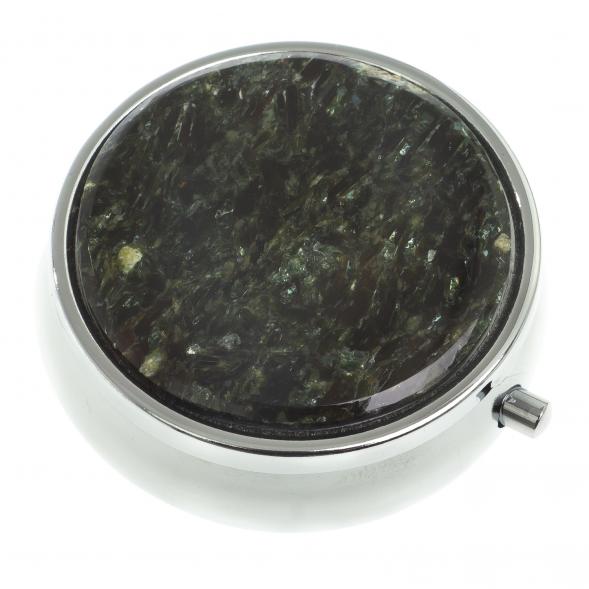 Таблетница на 3 отсека камень мусковит цвет серебро 123215