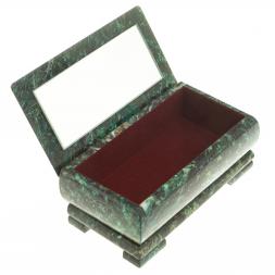 Шкатулка с иллюстрацией &amp;quot;Медведица с медвежатами&amp;quot; камень змеевик 17,5х9,5х7,5 см