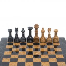 Шахматы &amp;quot;Шах и мат&amp;quot; из мрамора и ракушечника доска 25х25 см (6)