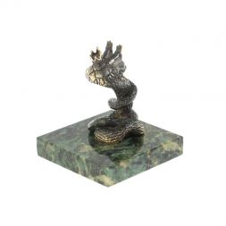 Бронзовая статуэтка &amp;quot;Змея - Царевна&amp;quot; на шабровском змеевике