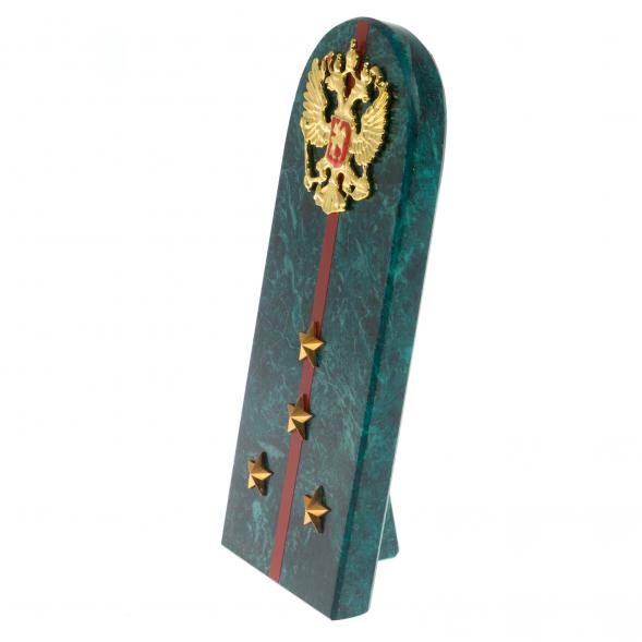 Сувенир погон &amp;quot;Капитан МВД&amp;quot; камень змеевик 129011