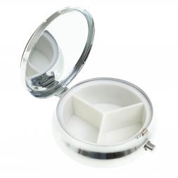 Таблетница на 3 отсека камень серафинит цвет серебро