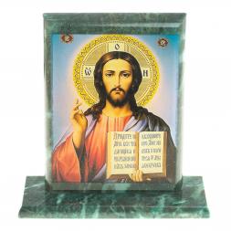 Икона &amp;quot;Спаситель&amp;quot; змеевик 15х5х15,5 см