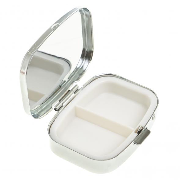 Таблетница на 2 отделения камень родонит цвет серебро 124118