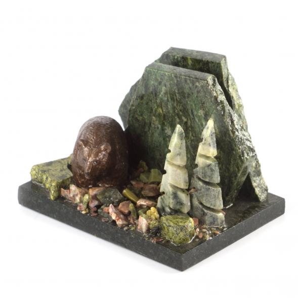 Визитница из змеевика &amp;quot;Мишка&amp;quot; 116053