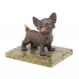 Статуэтка из бронзы &amp;quot;Чихуахуа&amp;quot; змеевик