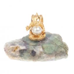 Сувенир &amp;quot;Дракончик с жемчугом&amp;quot; из флюорита