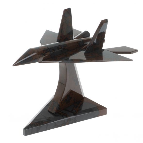 Сувенир &amp;quot;Самолет СУ - 57&amp;quot; из коричнево-серого обсидиана 128715