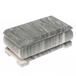 Шкатулка для денег "Купюра" с зеркалом из серого мрамора 18,5х9,5х8 см